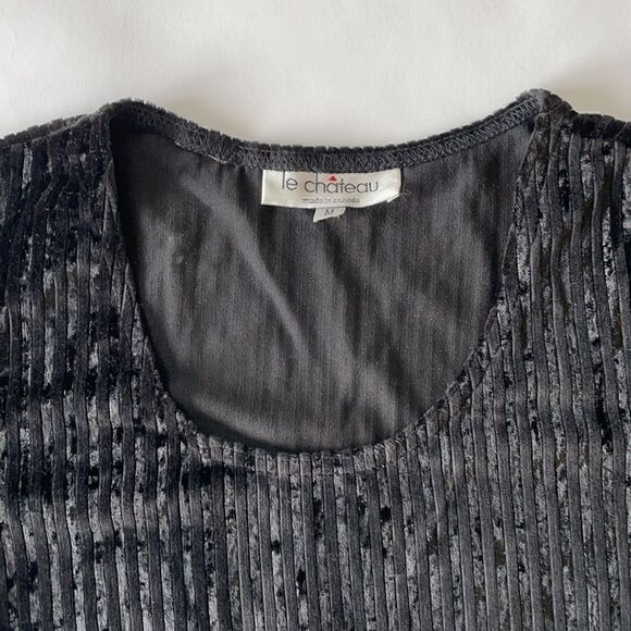 Le Chateau Ribbed Velour Bodysuit, M - Picture 1 of 5